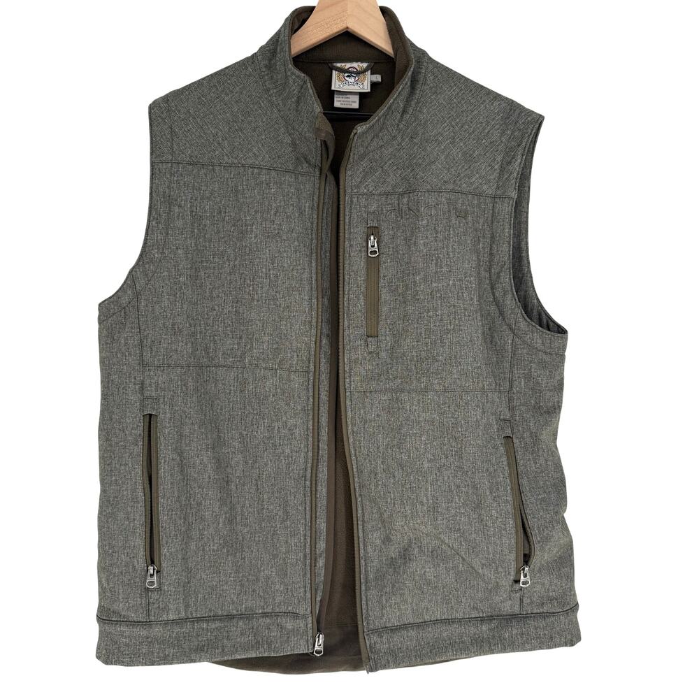Cinch Mens Concealed Carry Softshell Vest Gray Fleece Lined Outdoor Large